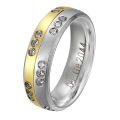 Simple Luxury 316L Stainless Steel Eternity CZ Wedding Band Ring